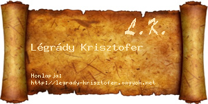 Légrády Krisztofer névjegykártya